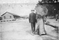 Couple walking in Edenton